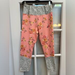 Nanette Lepore Play Garden Floral Polka Dot Active Compression Leggings Size M